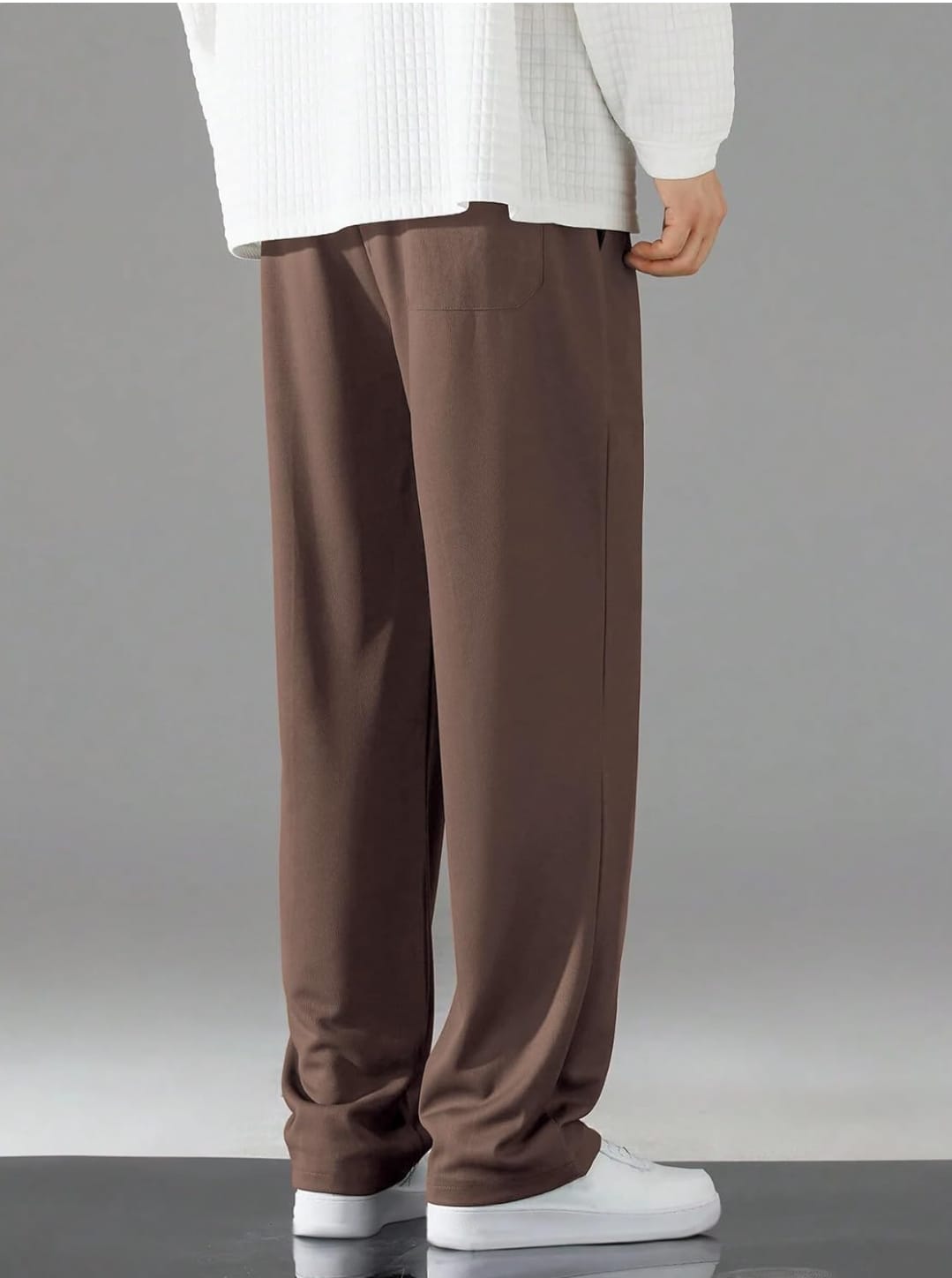 Men’s Relaxed Fit Brown Trousers - Image 4