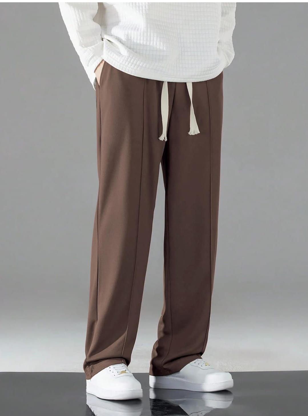 Men’s Relaxed Fit Brown Trousers - Image 5